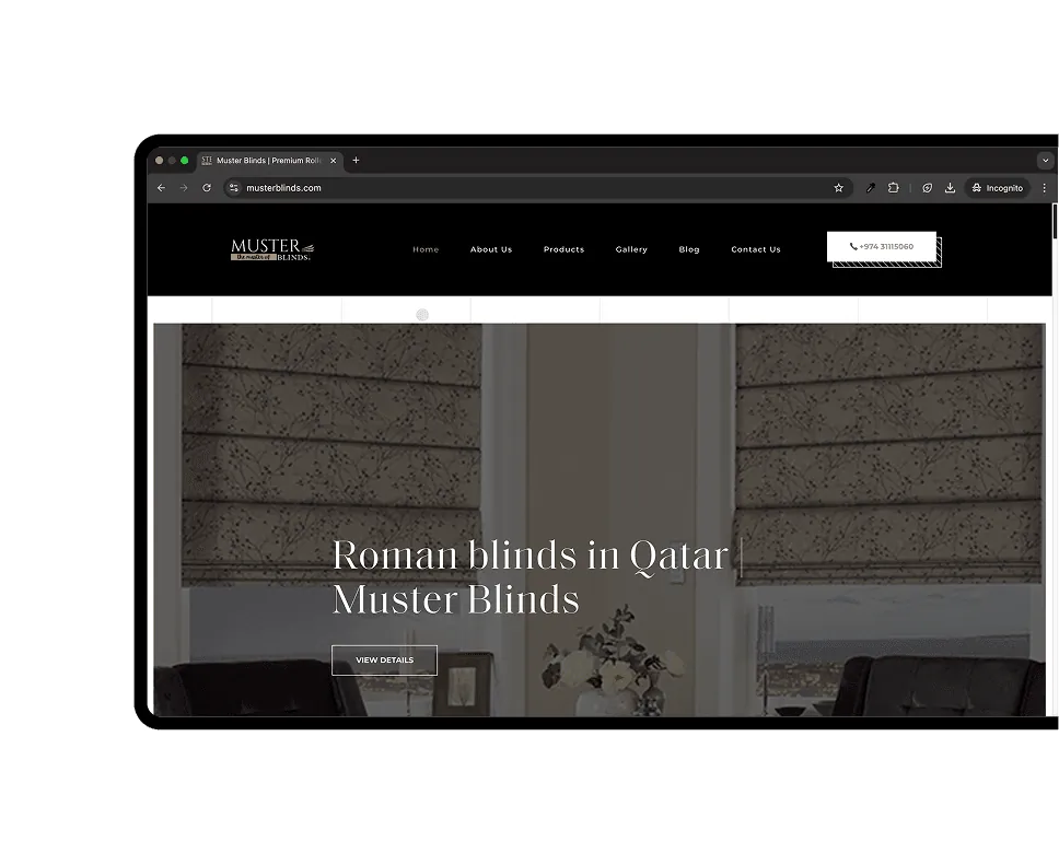 Muster Blinds website