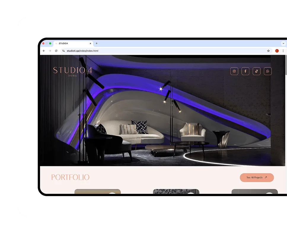 Studio 4 website designed and developed by Luvin Tech